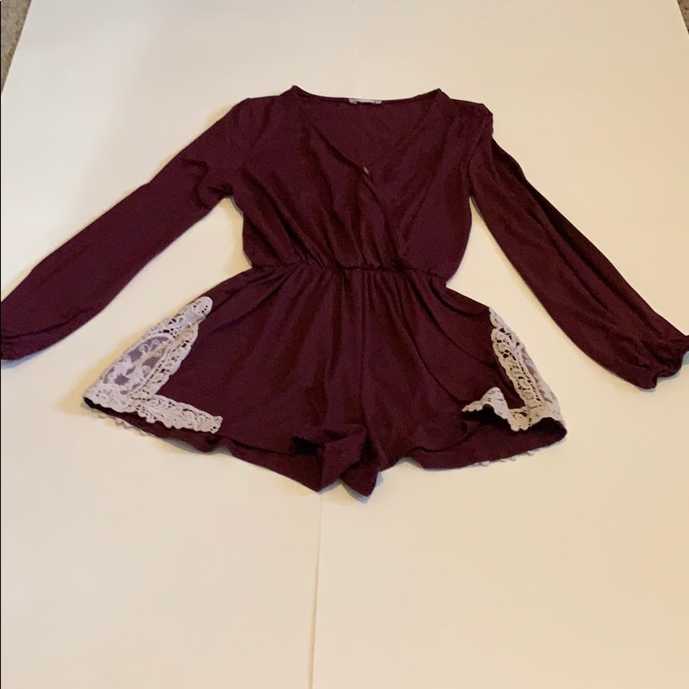 Altars state red romper with long sleeves